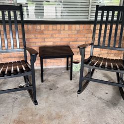Rocking Chairs And Table - Black 