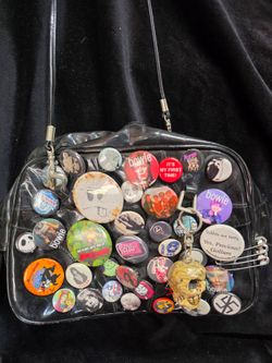 Vintage Goth Punk Pinback Button Purse
