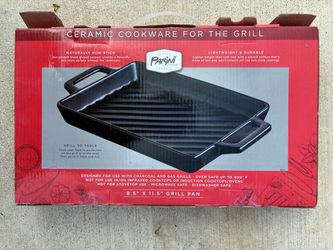 Parini Glazed Ceramic Grill Pan 8.5x11.5