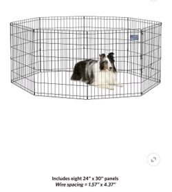 MidWest Homes for Pets 30-inch Exercise Pen, for Indoor and Outdoor use, 16 Sq Feet of Play, Folding Dog Pen, No Door Design for Maximum Security, Eas