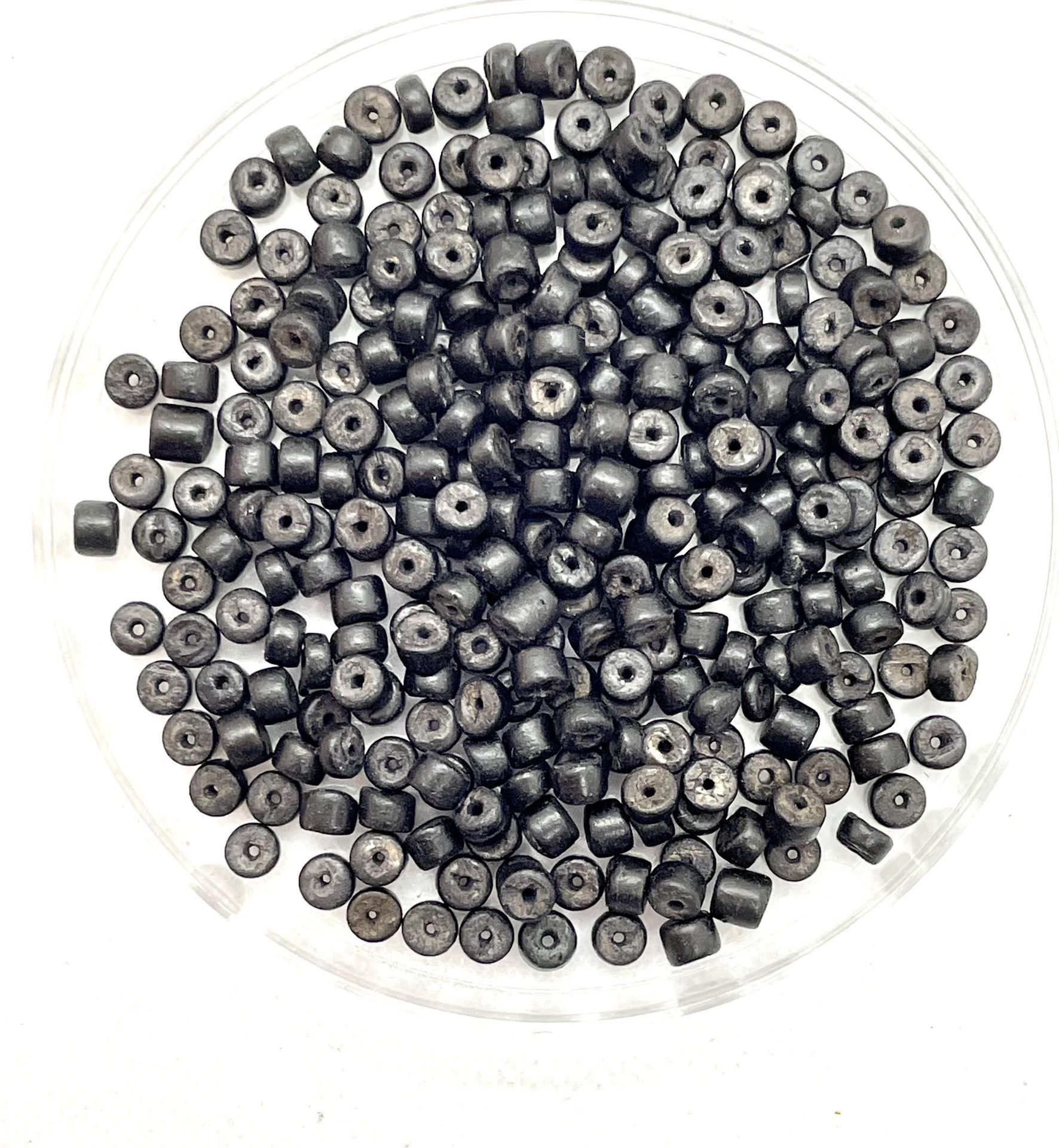 Lot Of Over 280 Black Wooden Beads