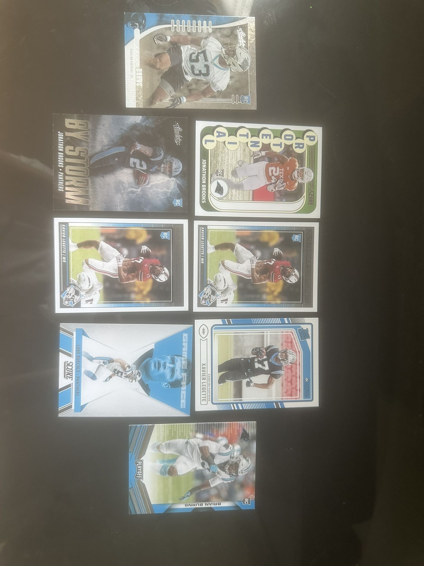 Carolina Panthers 8 card football lot