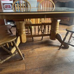 Table And 5 Chairs Incluye Glass Estenfe 2 Extra Leves