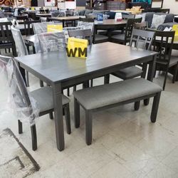 Paige Gray 6-Piece Dining Room Set (Dining table and Chairs