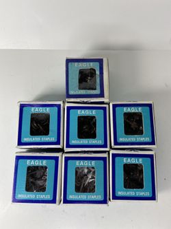 Lot 7 boxes Eagle Insulated Staples No. 5 Cat. No. 264 brown White 40 per Box
