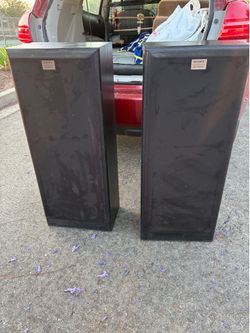 Two large Sony tower speakers