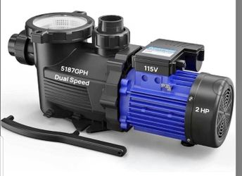 2HP In/Above Ground Pool Pump, Dual Speed,