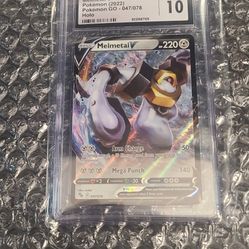 Pokemon Card: CGC Graded 10 Mint Holo Melmetal V #47 Pokemon Go Card Series (2022)