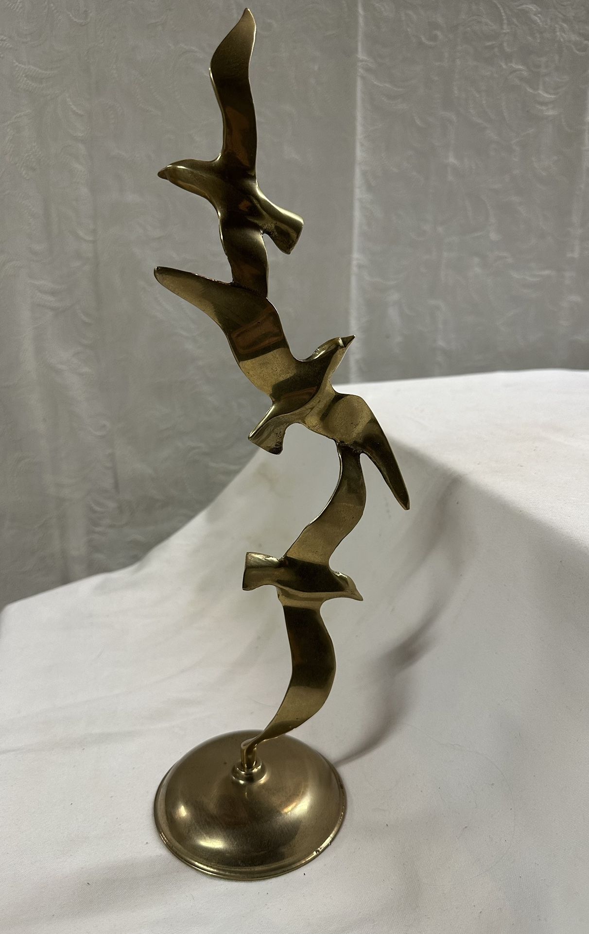 Vintage Mid Century Brass Seagull Bird Sculpture