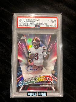 2024 Jayden Daniel’s topps Chrome future star auto psa 9