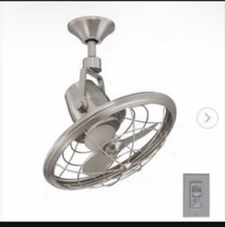 Bentley II 18 in. Indoor/Outdoor Brushed Nickel Oscillating Ceiling Fan with Wall Control