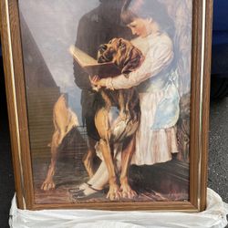 Girl With Dog Print