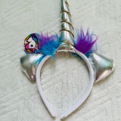 purple blue silver unicorn headband