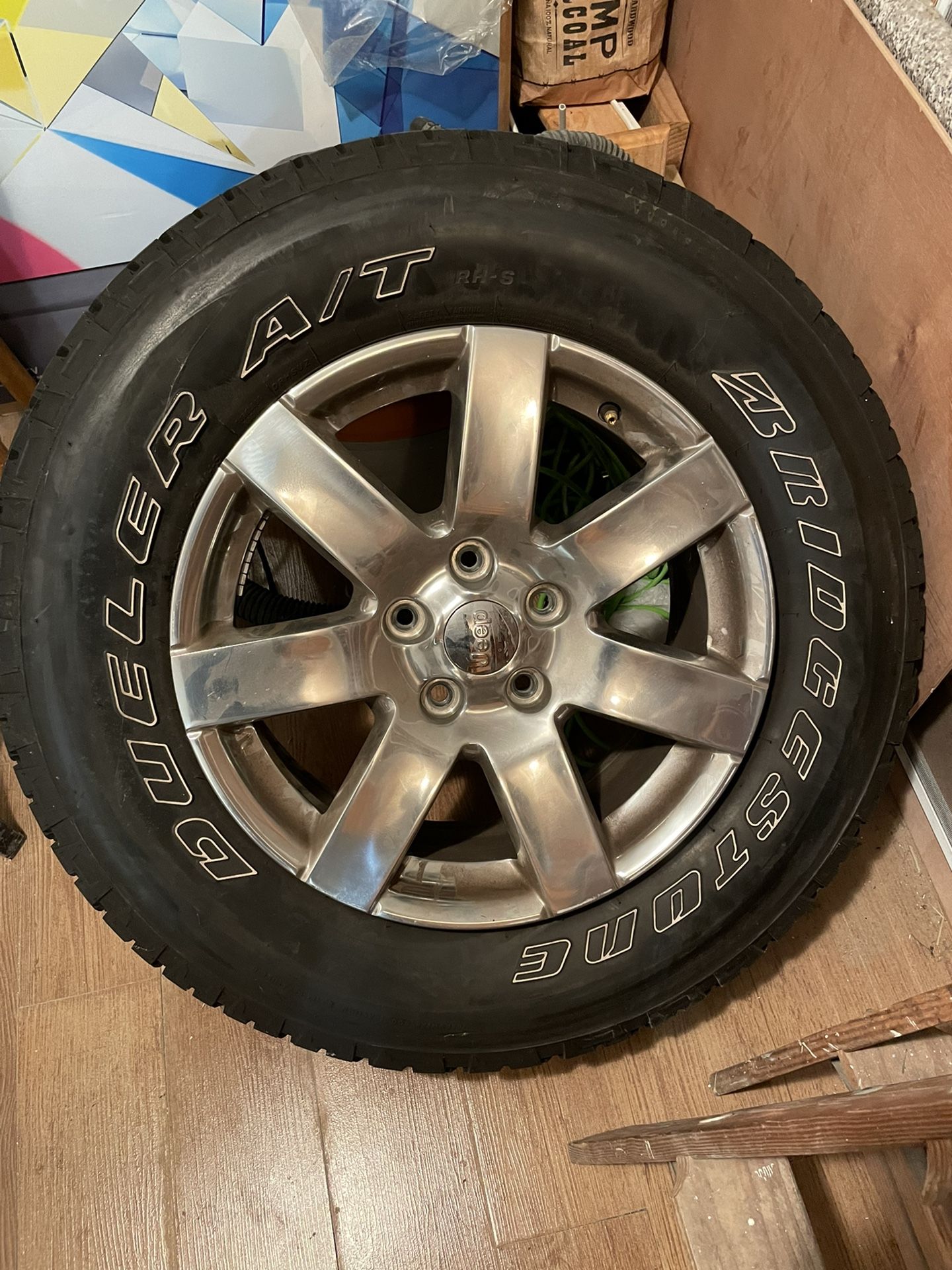 JEEP WRANGLER 18" POLISHED FACTORY OE WHEELS RIMS TIRE 2011-2017 9