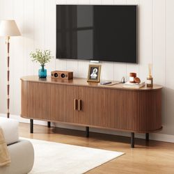 Modern Wood TV Stand with Storage and Shelves to Fit TVs