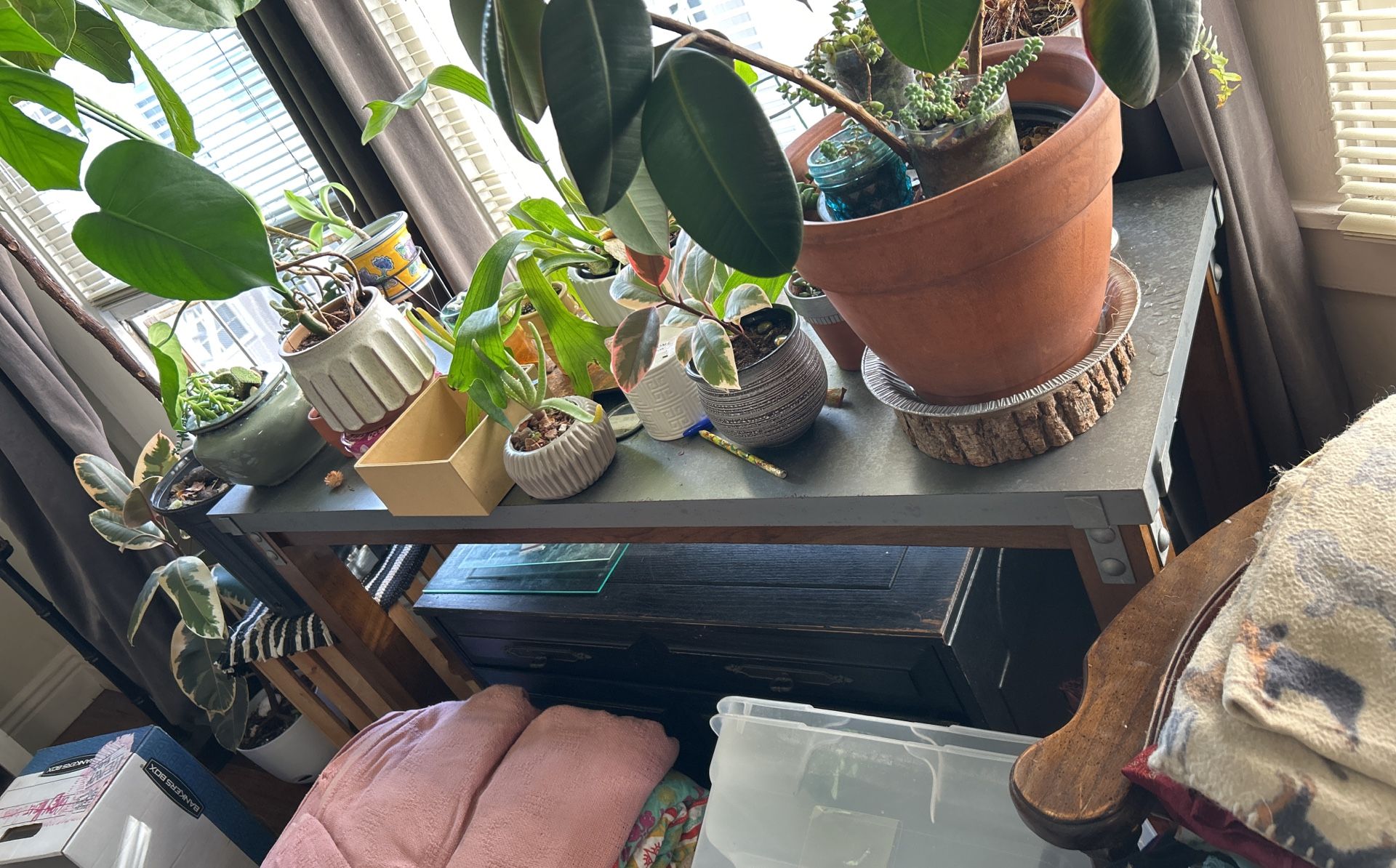 Metal Top Console Table