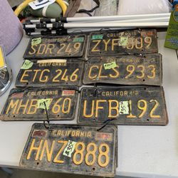 VINTAGE CALIFORNIA black   LICENSE PLATES sets $35 each  In Madera ca 