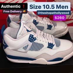 New Size 10.5 Men Retro 4 Military Blue (2024)