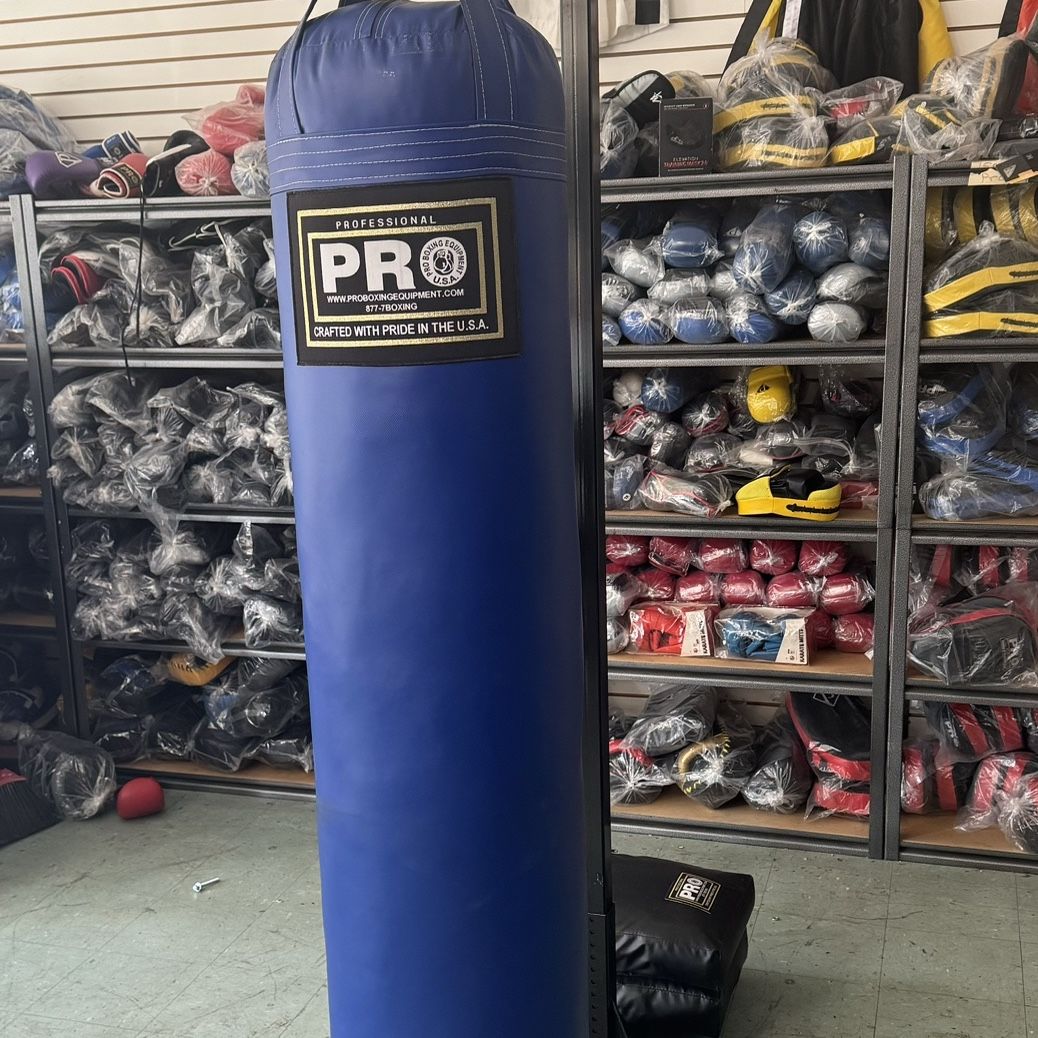 6 Foot Tall Punching Bag With Stand Combo Heavy Bag Stand Muay Thai Kick Boxing 