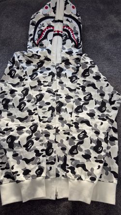 White Camo Bape Hoodie Doubled Hood
