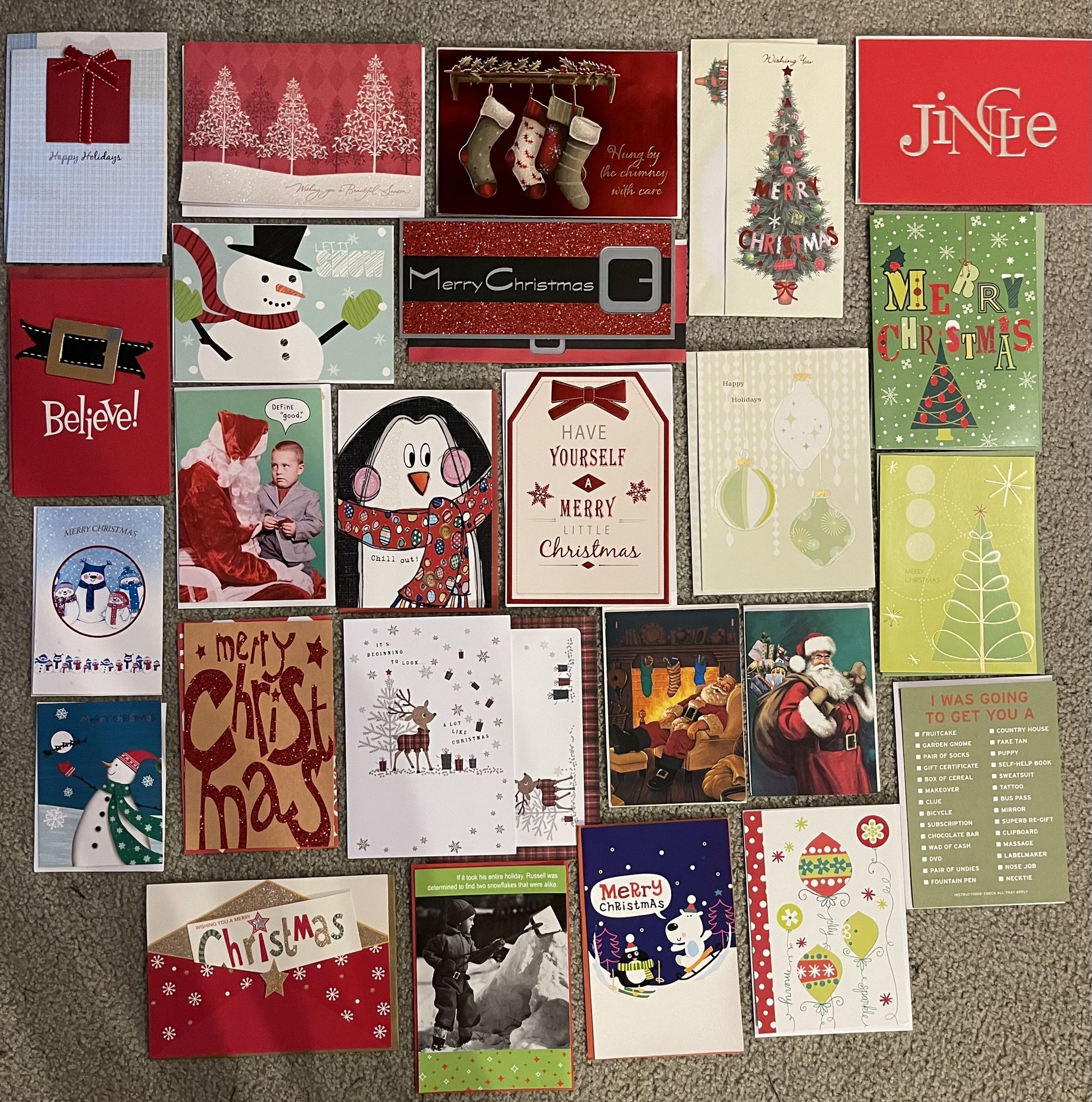 A Variety Of 25 wonderful quality Christmas Cards! , I took a bunch Of Different Boxes and made Up bundles! More info in description
