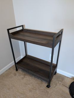 Wooden bar cart
