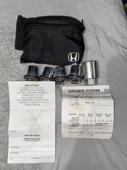 Honda oem lock and key w/ registration card and replacement card