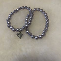 Purple 2 Piece Set With Silver Charm