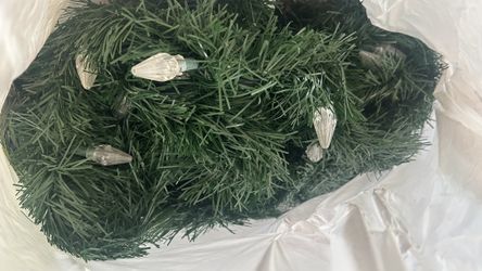 Holiday Fake Tree Garland With Lights