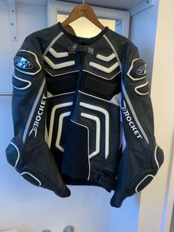 Leather motor cycle jacket 46