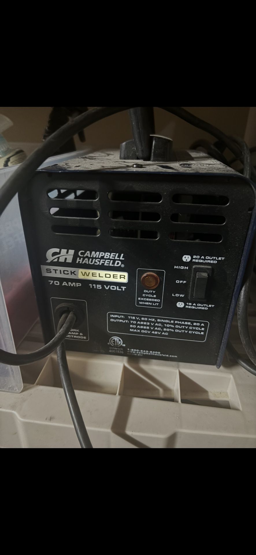 Arc Stick Welder, 115 Volt, 70 Amp Campbell Hausfeld