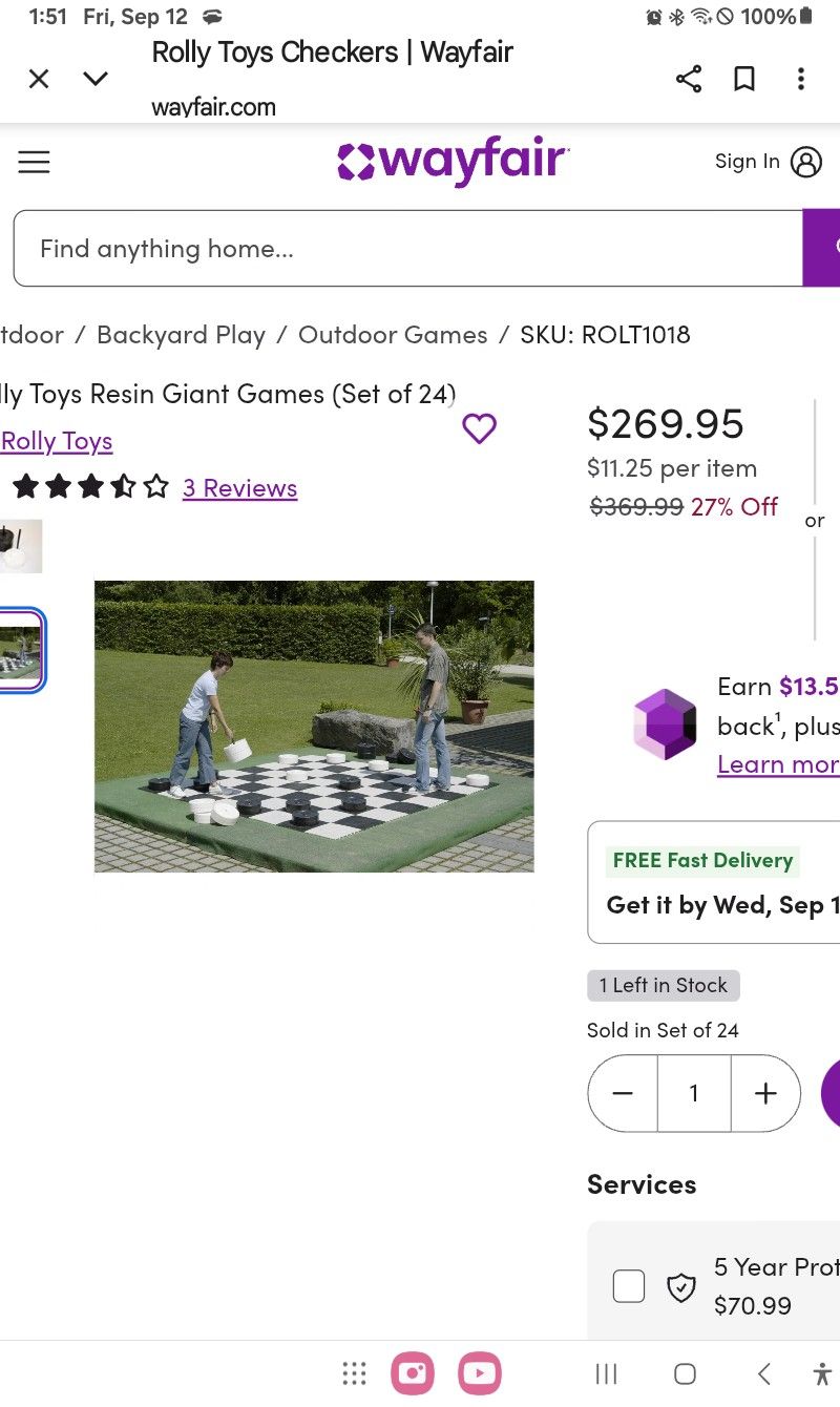 Giant Cheaker Board & Peices