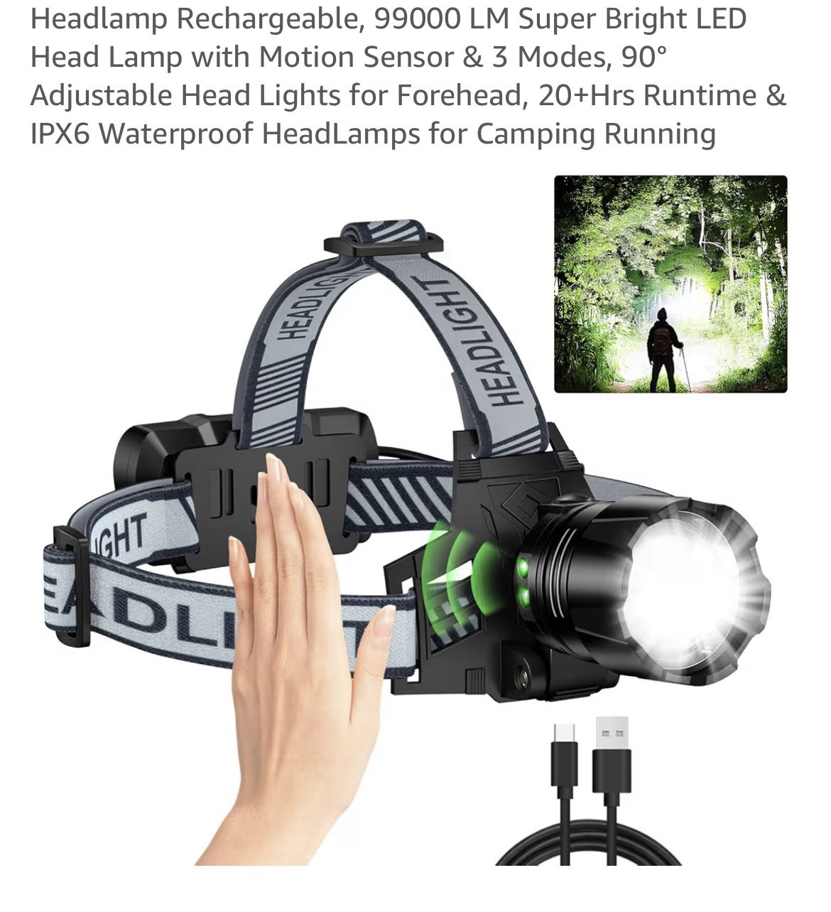 Brand New : Headlamp Rechargeable