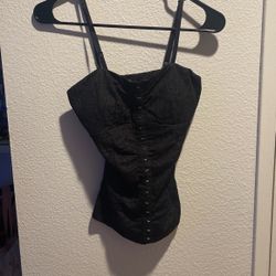 Corset Black Spaghetti Strap 