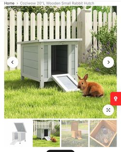 Coziwow 20″L Wooden Small Rabbit Hutch
