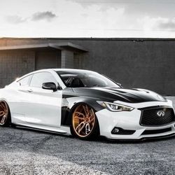For Infiniti Q60 fenders real carbon fiber 2017-2023 v2 vented 