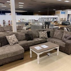 Abalone Chocolate RAF Sectional & Couch Sofa 