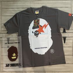 BAPE x Heron Preston black and red streetwear Shirt