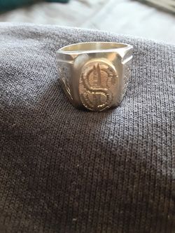 18k gold plated dollar sign ring
