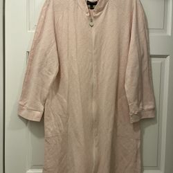 Miss Elaine quilt knit zipper long front Robe,