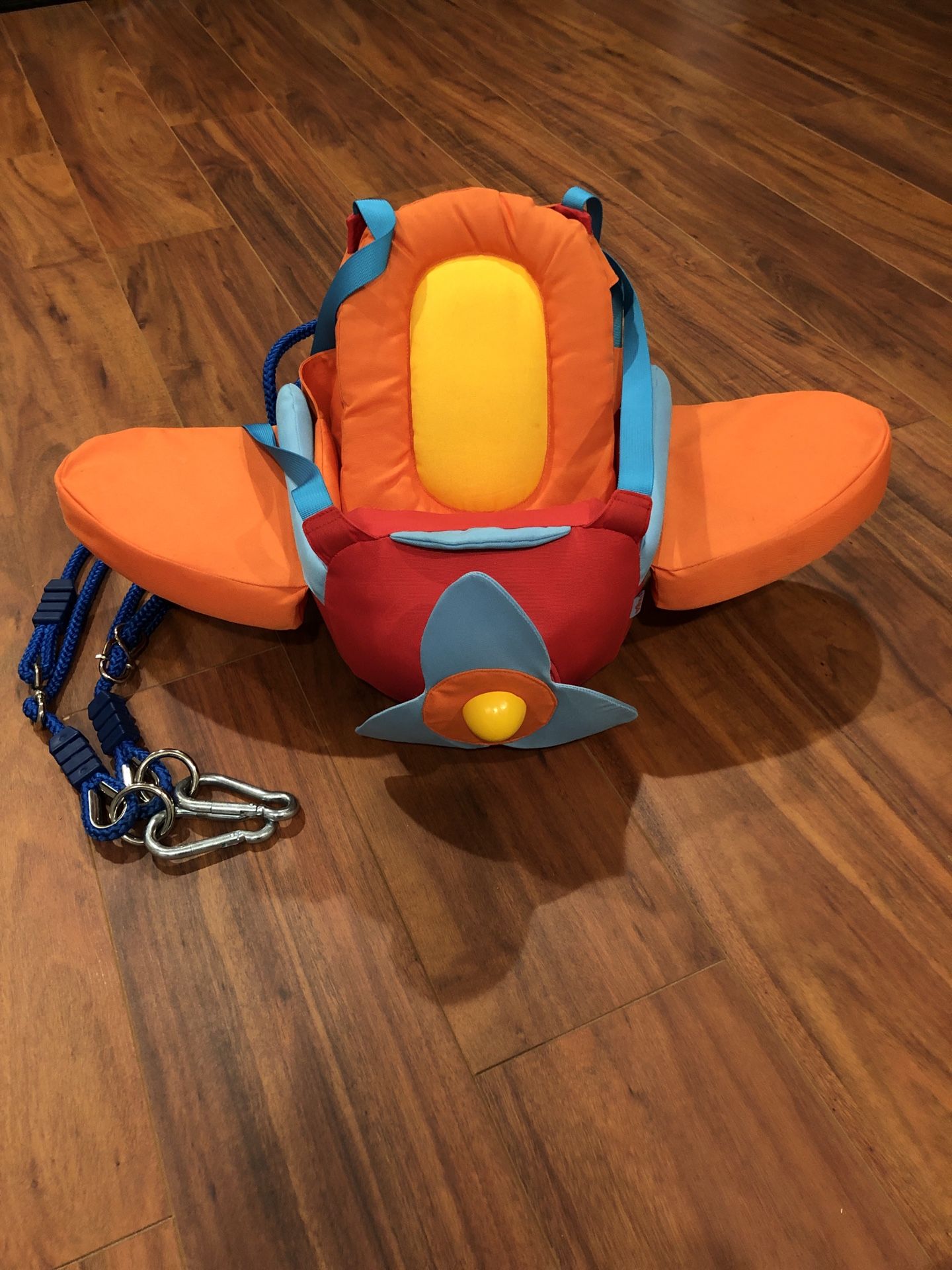 HABA Airplane Baby Swing - Indoor Mounted, Adjustable Baby Swing With Spinning Propeller.