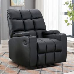 Manual Recliner Chair with Massage and Cup Holders
