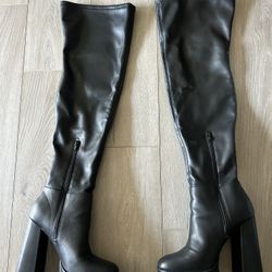 Jlo Black Thigh Boots 7 1/2 