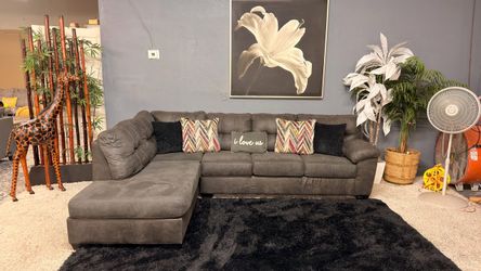 Ashley Furniture Gray 2 Piece Sectional Couch - Delivery Available