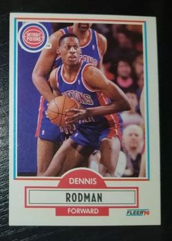 1990 Fleer Basketball Dennis Rodman Forward Card # 59 Mint, Original Pistons