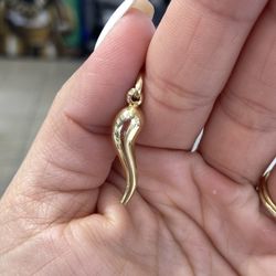 14k Italian Horn Charm 