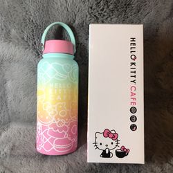 Hello Kitty 32 Ounce Rainbow Tumbler With Lid and Straw 