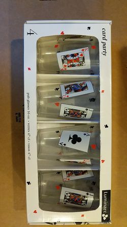 Card Party Luminarc Pub Glasses (4) 16 oz