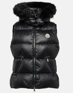 Puffy Black Vest With Detachable Hood XS Woman