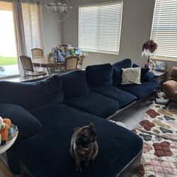 Large Navy Sectional Sofa